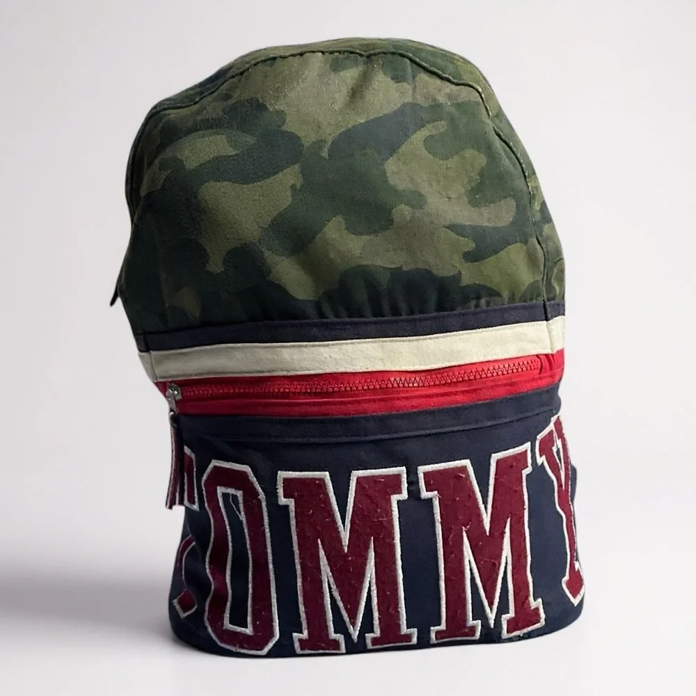 🪖 Tommy Hilfiger Camo Backpack w/ OG TOMMY Spellout 🔥 Y2K Vibes